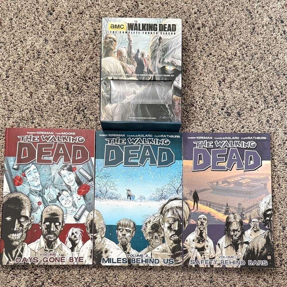 The Walking Dead Comic Book Collection Volumes 1-3 & Complete Season Four DVDs